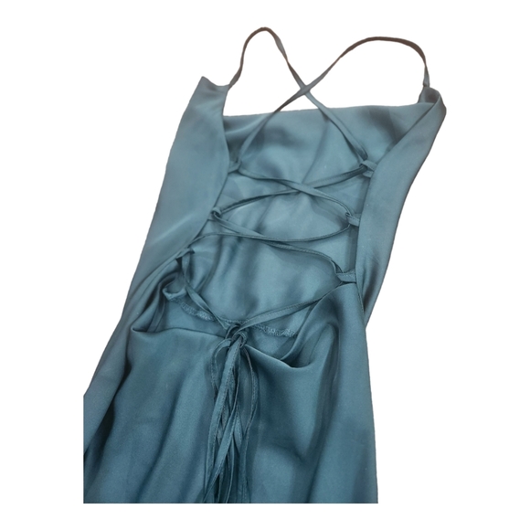 NWOT Emerald Green Silk Cowl Neck Dress, S/M - Picture 6 of 14
